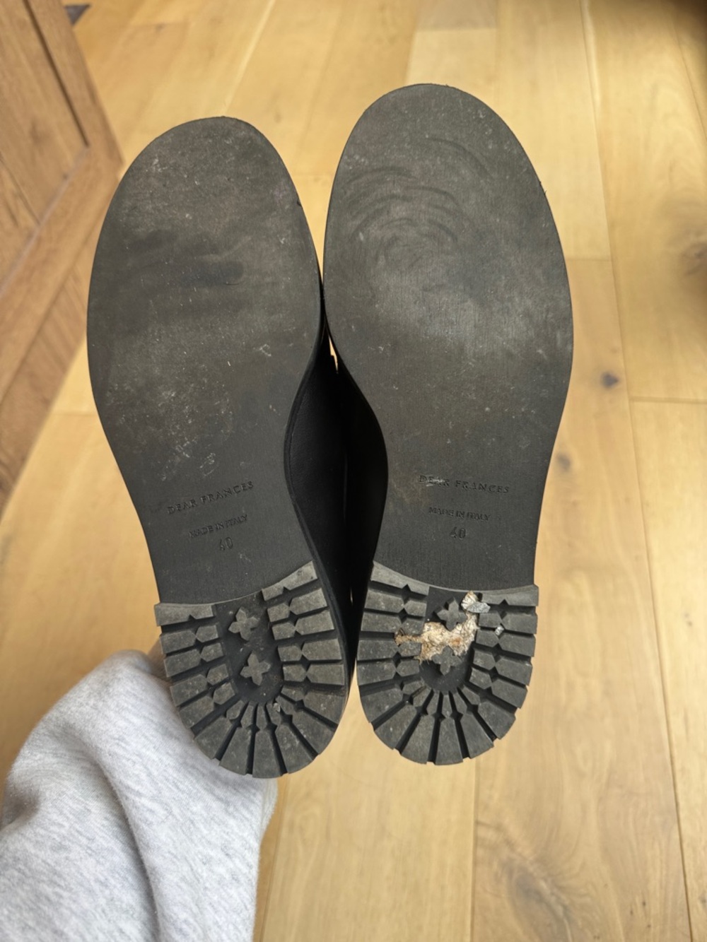 Dear Frances Black Leather Classic Penny Loafers - Picture 4 of 5